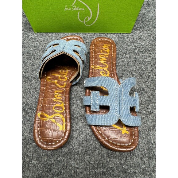 Sam Edelman Unisex-Child Valeri Mini Slide Sandal Saddle Jean Size 1 - Picture 4 of 8